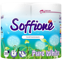 Бумага туалетная 2-сл. Soffione Pure White белая /4шт/