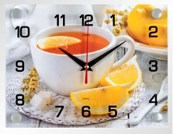 Часы настенные 20*26см Чай с лимоном 2026-124