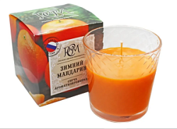 Свеча ароматическая в стакане Зимний мандарин 30 ч 3113014