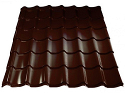 Металлочереп. 1,18(ПЭ-01-8017-0,45)*2,25м коричневый шоколад
